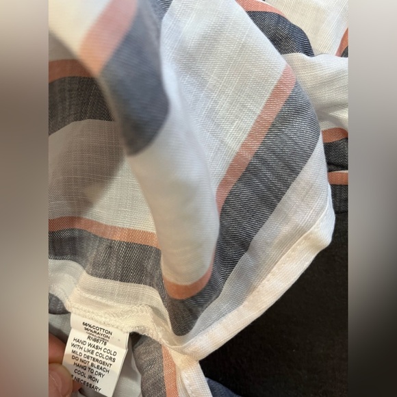 209 WST 38 New York Womens Linen Blend Long Sleeves Button Up Shirt Ivory Sz 14 - Picture 10 of 12